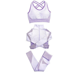 ชุดวอร์มออกกำลังกายเล่นโยคะสำหรับผู้หญิงผ้าบางระบายอากาศได้ดีเป็นมิตรต่อสิ่งแวดล้อมชุดกันลมติดโลโก้ตามสั่ง - Product Image 2