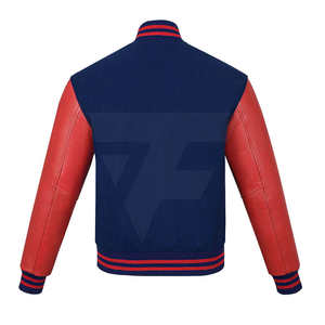 Veste universitaire de baseball d'hiver personnalisée pour hommes, tissu de laine épais avec motif, bouton de support, manches en cuir à capuche - Product Image 2
