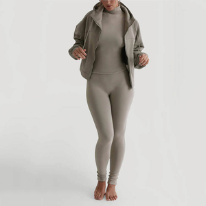 Conjunto de Sudadera con Capucha Unisex, Color Sólido, Tejido de Punto, 100% Algodón, Transpirable, Ropa Casual de Invierno, Corte Regular, Alta Calidad - Product Image 1