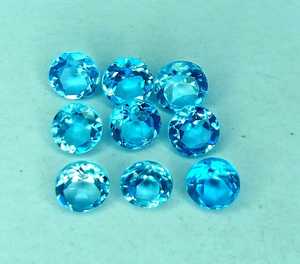 Topaze bleu ciel naturelle de forme ronde 3mm Topaze bleue à facettes pour la fabrication de bijoux - Product Image 2