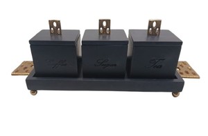 Ensemble de boîtes à thé, café et sucre en bois, écologiques, luxueuses, pour le stockage des aliments secs dans la cuisine ou le bureau - Product Image 4