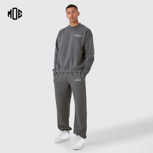 Custom Logo 100% Cotton Oversized Sweatshirt Pants Set Breathable Printed Winter Streetwear Casual <b>Training</b> Jogging Men Women - Product Image 1