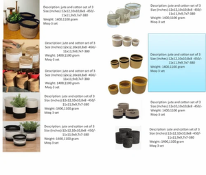 Venta caliente cesta de flores de yute ecológica redonda negra y Beige cesta decorativa sostenible hecha a mano decoración del hogar acento - Product Image 3