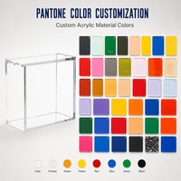 Présentoir en acrylique sur pied personnalisé en gros pour usine, étui de présentation anti-poussière avec fermeture magnétique