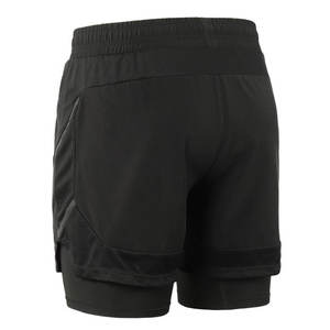 Short de course noir pour hommes avec doublure, short de Yoga athlétique d'entraînement 2 en 1 - Product Image 6