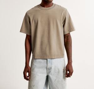 เสื้อยืดผู้ชายทรงโอเวอร์ไซส์สุดเทรนด์ปี 2025 แขนสั้น ระบายอากาศได้ดี ผ้าฝ้าย 100% รับผลิตแบบ OEM ผ้าถัก - Product Image 3