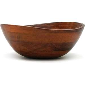 Bol de service en bois naturel poli de forme ronde Bol de service en bois de conception moderne utilisé pour servir le dîner de l'Inde - Product Image 4