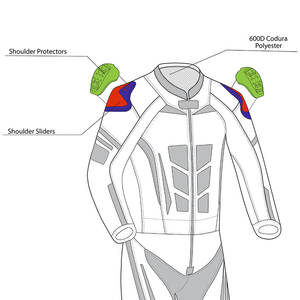 Traje de moto de cuero de ajuste universal con armadura CE ajustable para seguridad - Product Image 4