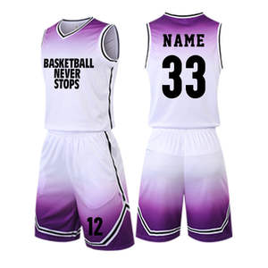 Uniformes de sport pour hommes personnalisés, haute qualité, 100% polyester respirant avec nom d'équipe, uniformes de basket-ball - Product Image 1