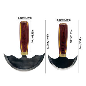 มีดหัวหนังแบบพรีเมี่ยมพร้อมใบมีดโค้งขอบใบมีดสำหรับงานฝีมือทำมือทำจากสเตนเลสสตีล - Product Image 2