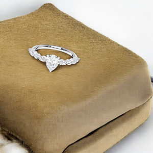 Diamant 1.50 Ct Bague de Fiançailles Moissanite Diamant Poire Ronde et Forme Marquise en Argent Sterling Vente en Gros OEM - Product Image 1