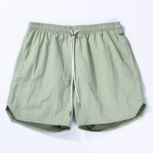 Pantalones cortos de playa atléticos de alta calidad para hombre, ropa de calle Lisa informal, tela de lona con patrón sólido ecológico, característica antiarrugas - Product Image 2