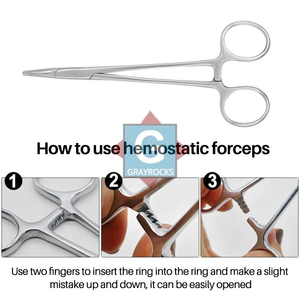 Pinzas hemostáticas profesionales de acero inoxidable 14/16/18cm Instrumentos quirúrgicos de Gray Rocks - Product Image 2