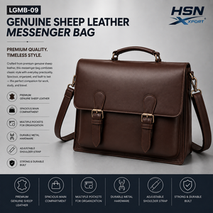 Sac messager en cuir d'agneau véritable, vintage, de luxe, de haute qualité, grande capacité, avec boucle logo, sac à bandoulière, porte-documents - Product Image 2