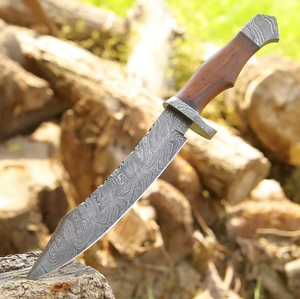 Cuchillo de Caza de Acero de Damasco con Mango de Madera de Palisandro Natural, Diseño OEM ODM de Primera Calidad Personalizado al por Mayor, Hecho a Mano, Ambidiestro - Product Image 2