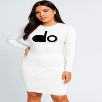 Lot de robes pour femmes - Vêtements de marque en gros en stock - Divers imprimés - Robes de soirée moulantes en maille côtelée de marques célèbres pour femmes