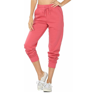 Pantalon de jogging uni de haute qualité, taille mi-haute, respirant, coton/polyester personnalisé, hiver, rose uni pour homme - Product Image 1