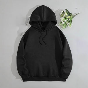 Sweat-shirt à capuche à manches longues de couleur unie, style printemps et automne, logo brodé personnalisé OEM - Product Image 6