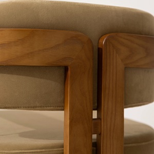 Restaurant moderne dinant la finition naturelle de couleur de tissu adaptée aux besoins du client par matériel en bois de teck solide de chaises - Product Image 4