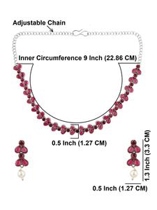 Fabricante de joyería India oxidada de alta calidad, gargantilla de cristal Cz, collar, pendientes, conjunto de joyería de moda de Bollywood para mujer - Product Image 4