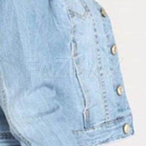 Chaqueta vaquera corta transpirable hecha a medida para mujer, chaqueta vaquera de manga larga superventas para mujer - Product Image 5