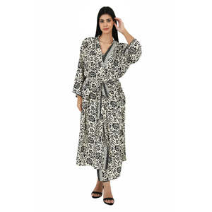 Women's <b>Silk</b> Chiffon Sari Kimono Cami Set Pastel Ivory Black Floral Relax Wear <b>Camisole</b> One Size Daily Wear <b>Top</b> - Product Image 4