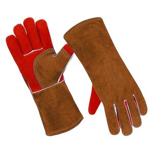 XL Confortable XL Gants en cuir de vachette bleu extra doux Soudage industriel Sécurité Lutte contre le feu Protection des mains et des bras - Product Image 2