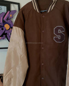 Veste de baseball en cuir pour hommes de haute qualité Vintage Winter Fall Chenille Letterman Varsity High Street du fabricant personnalisé - Product Image 2