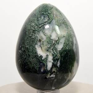 Huevos de Piedra Preciosa de Ágata Musgosa Hechos a Mano de 35-55 mm con Propiedades Metafísicas, Venta al por Mayor de Huevos de Ágata Musgosa - Product Image 1