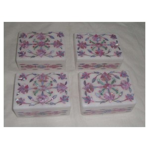 High Quality Luxuries Design Pure Handmade and Polished <b>Marble</b> Inlaid Boxes for Home Decoration Gifts Purpose - Product Image 1