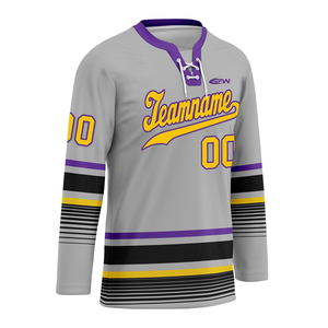 Uniformes Deportivos Personalizados al por Mayor de Alta Calidad, Camisetas de Hockey sobre Hielo de Poliéster Transpirable de Secado Rápido Unisex, Conjuntos de Uniformes para Equipos - Product Image 3