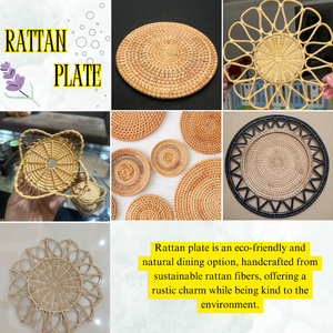 Plateau en rotin tissé de qualité supérieure, fait main, style bohème, multi-usages, décoration d'intérieur, plateau en rotin naturel - Product Image 2