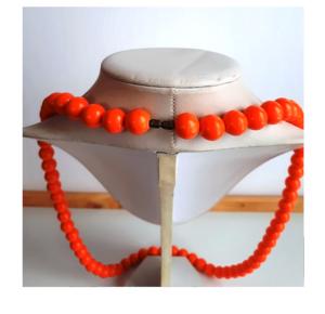 Collar Artesanal de Cuerno de Búfalo Grande con Cuentas, Ecológico, Religioso, con Ángel y Graduación Multicolor, Artesanía India - Product Image 3