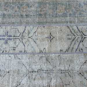 พรมตุรกีขนาด 2.3x9 ฟุต, พรมวินเทจแบบยาว, พรมลายจุดสีเทา-น้ำเงิน - Product Image 5