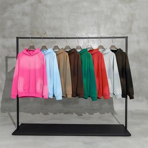 Sweats à capuche délavés à l'acide vintage teinture par pulvérisation personnalisée unisexe grande taille sweats à capuche pour hommes en coton éponge française - Product Image 1