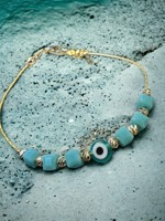 Pulseras de Macramé de Plástico Hechas a Mano Estilo Bohemia DAFNI con Cuentas de Ojo Turco - Modelo 44, Regalos Promocionales Novedosos para el Día de la Madre/Del Padre