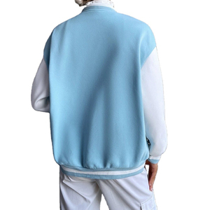 Chaquetas universitarias personalizadas de algodón azul para mujer Chaquetas de béisbol primavera otoño chaqueta de manga larga Letterman para mujer personalizada - Product Image 2