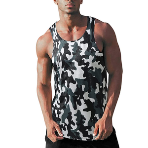 Custom OEM Sublimation Printed Breathable Gym Athletic Fitness Moisture Wicking Workout <b>Muscle</b> Tank <b>Tops</b> for <b>Men</b> - Product Image 3