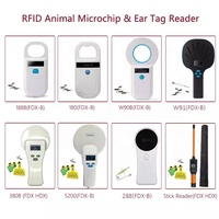 Lector de Etiquetas de Oreja para Ganado UHF de Largo Alcance, Escáner de Microchip de Identificación Animal con Palo Largo, Lector de RFID Portátil para Ganado