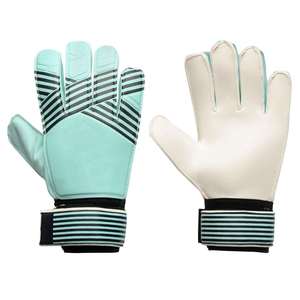 Leather Soccer Goalkeeper <b>Gloves</b> Mens Uniform Rip Tab Strap Fast Wrist <b>Finger</b> Protection Practice Training <b>Gloves</b> - Product Image 1