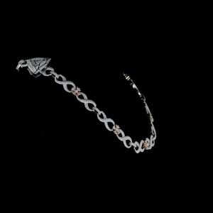 Collar de Moissanita con Diseño Infinito y Eslabones Florales, Engaste Pavé, Plata de Ley 925, Cadena de Eslabones Estilo Hip Hop, Collar para Bodas - Product Image 2