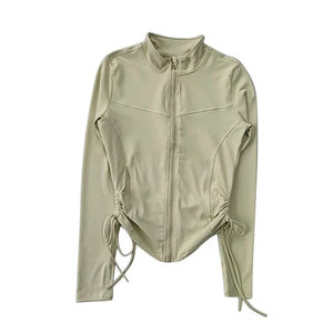 เสื้อแจ็คเก็ตทรงสลิมคอตั้งแบบใหม่ ชุดโยคะสำหรับผู้หญิง ฤดูใบไม้ร่วงและฤดูหนาว เสื้อแจ็คเก็ตแขนยาวสำหรับวิ่ง แห้งเร็ว เหมาะสำหรับการฝึกซ้อมและออกกำลังกาย - Product Image 5