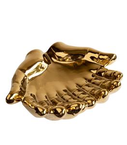 Tazón de servicio para cocina, cuencos de manos para servir frutas secas, para Hotel, restaurante, mesa, plato de aluminio dorado con forma de mano - Product Image 1