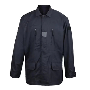 Uniformes de sécurité personnalisables OEM pour hommes, design tactique noir, toile en polyester ripstop, manches longues pour l'été en extérieur - Product Image 2