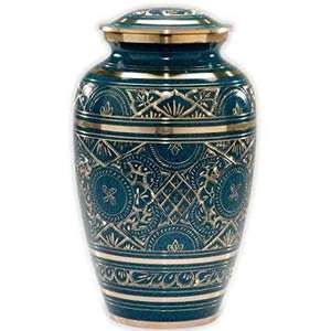 Nouvel arrivage d'urnes funéraires en métal traditionnelles de luxe pour adultes Vase de table décoratif sculpté à la main de taille standard avec cendres humaines - Product Image 4