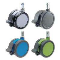 Roue pivotante à tige de 75 mm en polyuréthane avec freins, norme BIFMA, garantie 5 ans, gris/noir, personnalisable