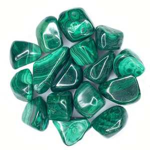 Malachite polie en gros pierre dégringolée cristal de guérison Feng Shui naturel pour mascotte cristal artisanat approvisionnement en vrac - Product Image 1