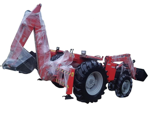 50-100 HP 4WD Agriculture Tracteur à roues avec moteur central et boîte de vitesses Back Hoe Loader - Product Image 1