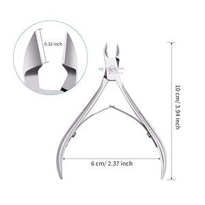 Pince à cuticules professionnelle en acier inoxydable lame droite coupe-cuticules pour pédicure manucure ongles outil avec poussoir - Product Image 4