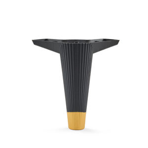 Pied de meuble trapézoïdal en plastique noir de 18 cm avec capuchon peint, design minimaliste, installation facile, fabriqué en TR pour la maison, le bureau, les canapés et les armoires - Product Image 1